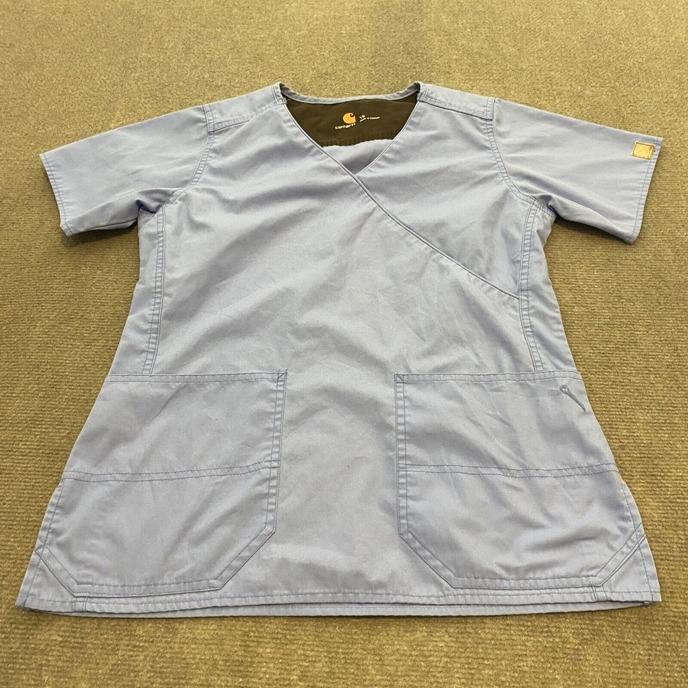Carhartt Scrub‎ Top Womens XS Blue V Neck C1201